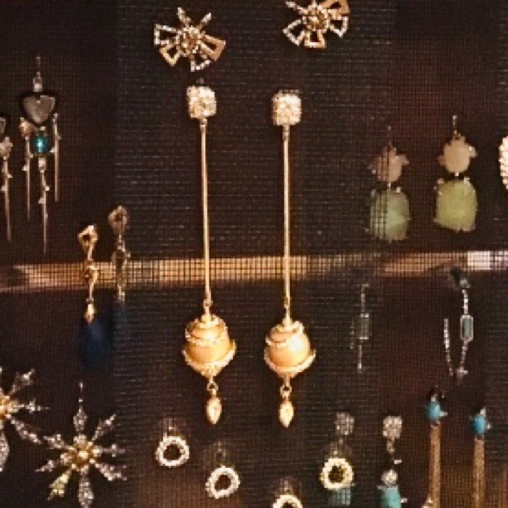 Alexis Bittar Orbiting Pavé Crystal Pearl Long Drop Earrings - Picture 8 of 8